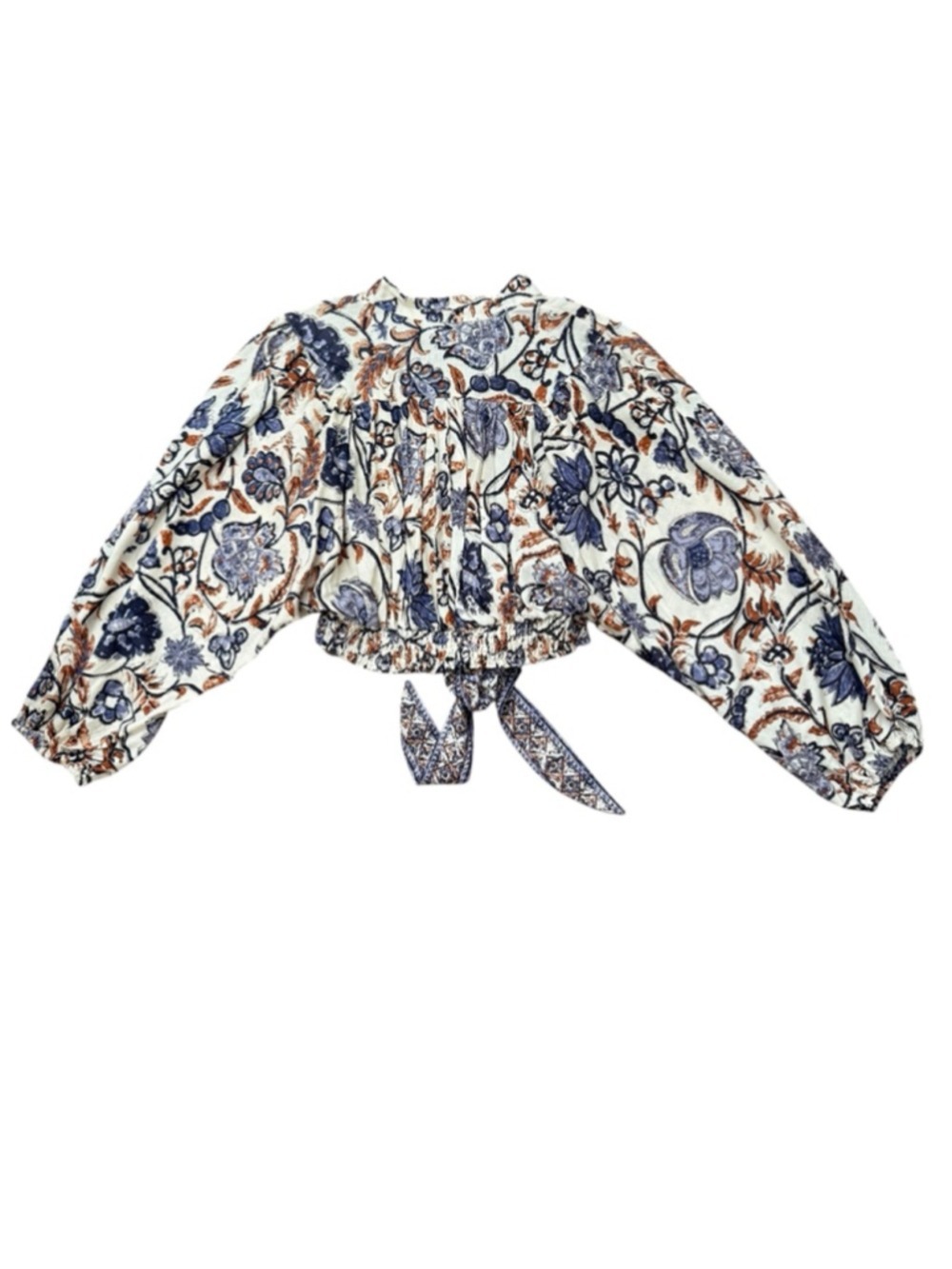 Nicole Miller Floral Paisley Linen Blend Blouse Size Small - Picture 3 of 10